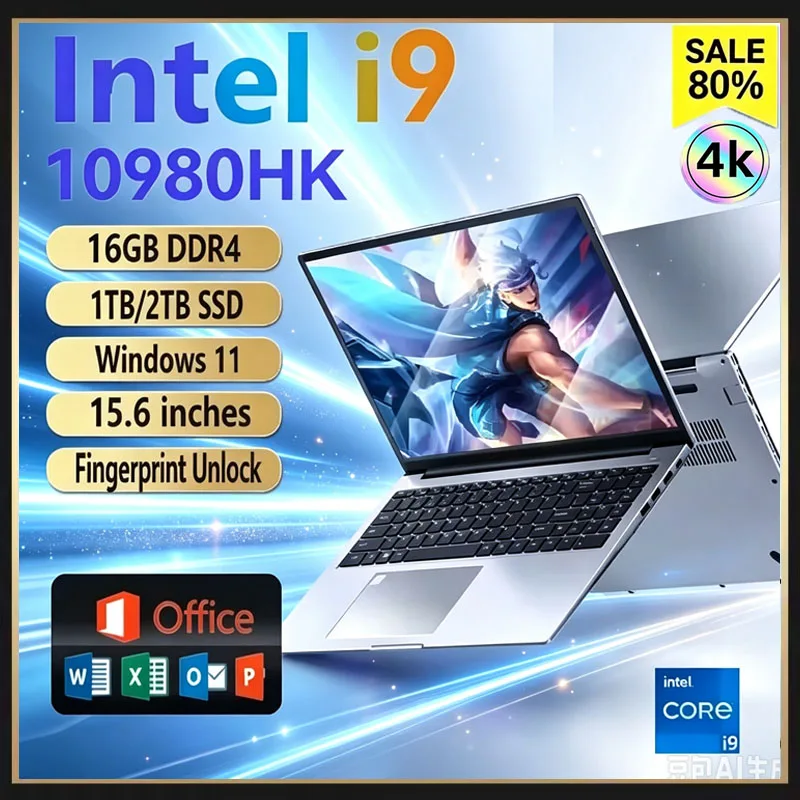 M.2 Ssd - 15,6-calowy przenośny laptop z procesorem Intel